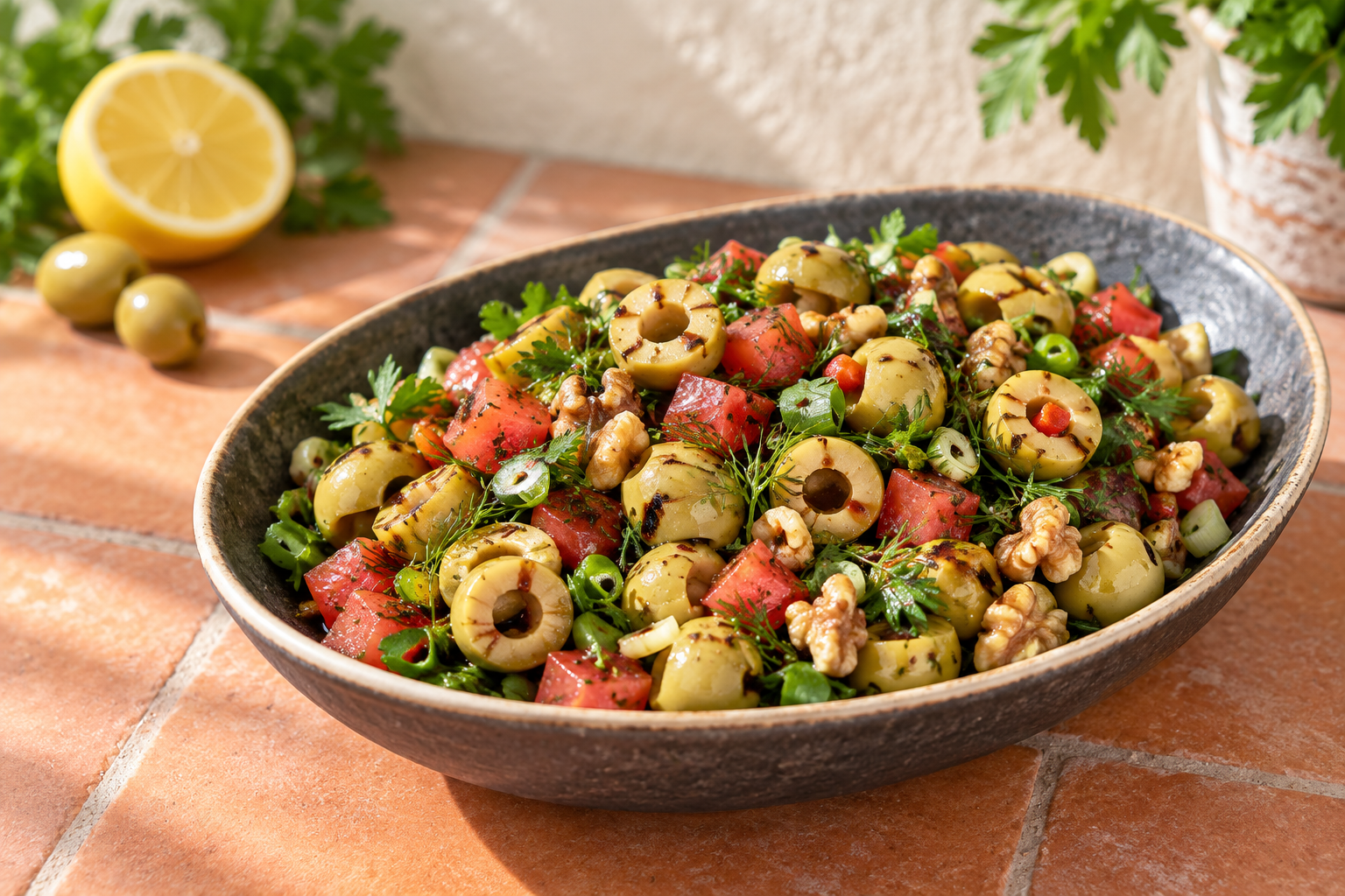 Yeşil Zeytin Salatası Tarifi