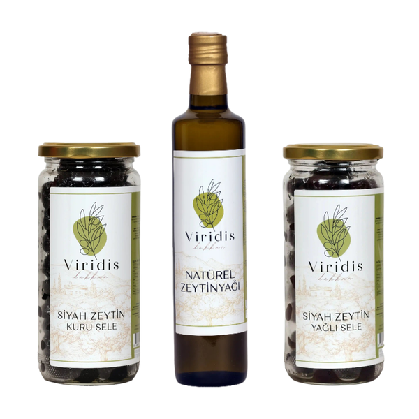 🫒Büyük Boy Kahvaltı Paketi  - Natürel Zeytinyağı 750ml & Kuru Sele 1000ml & Yağlı Sele 1000ml