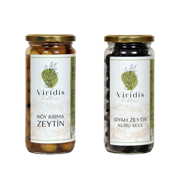 🫒Köy Kırma Zeytin & Kuru Sele Siyah Zeytin Paketi