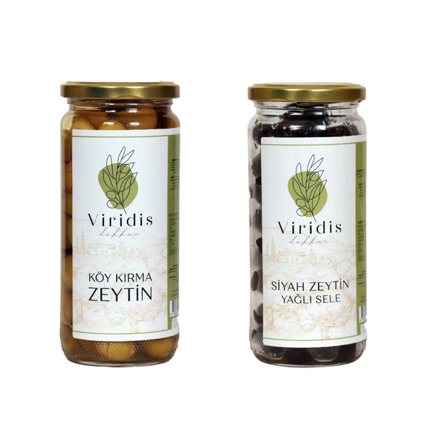 🫒Köy Kırma Zeytin & Yağlı Sele Siyah Zeytin Paketi