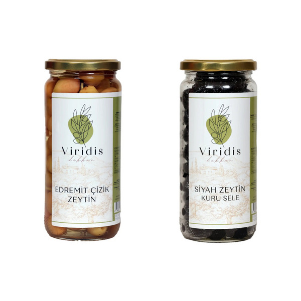 🫒Edremit Çizik Zeytin & Kuru Sele Siyah Zeytin Paketi